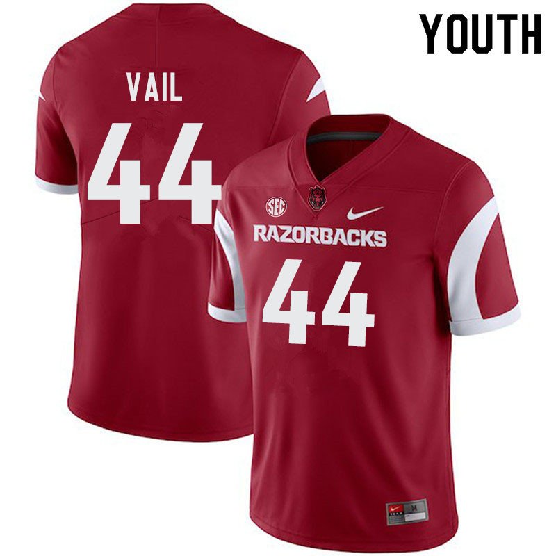 Youth #44 Cameron Vail Arkansas Razorbacks College Football Jerseys-Cardinal - Click Image to Close